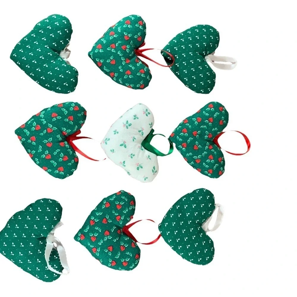 Vintage 90s Handmade Christmas Holiday Love Heart | Lot of - 16 ornaments